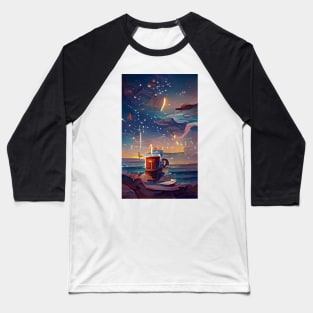 The Coffee Starry Teal ocean| Garland of stars Baseball T-Shirt